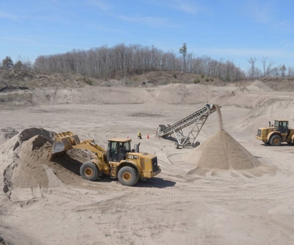 Our Story Photo: 2010s Myrtle Pit, Loaders and stackers in action.