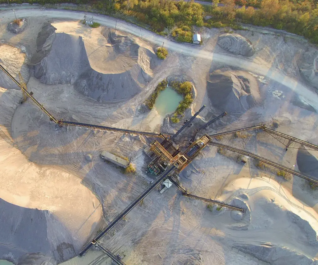 Brock Aggregates Home Page: Stouffville drone shot, the aggregate depot for Ontario.
