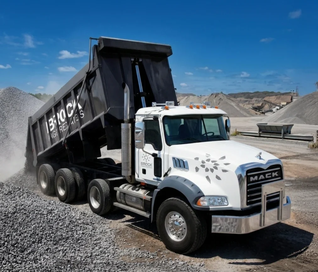 Brock Aggregates Dumping Aggregate Action Photo