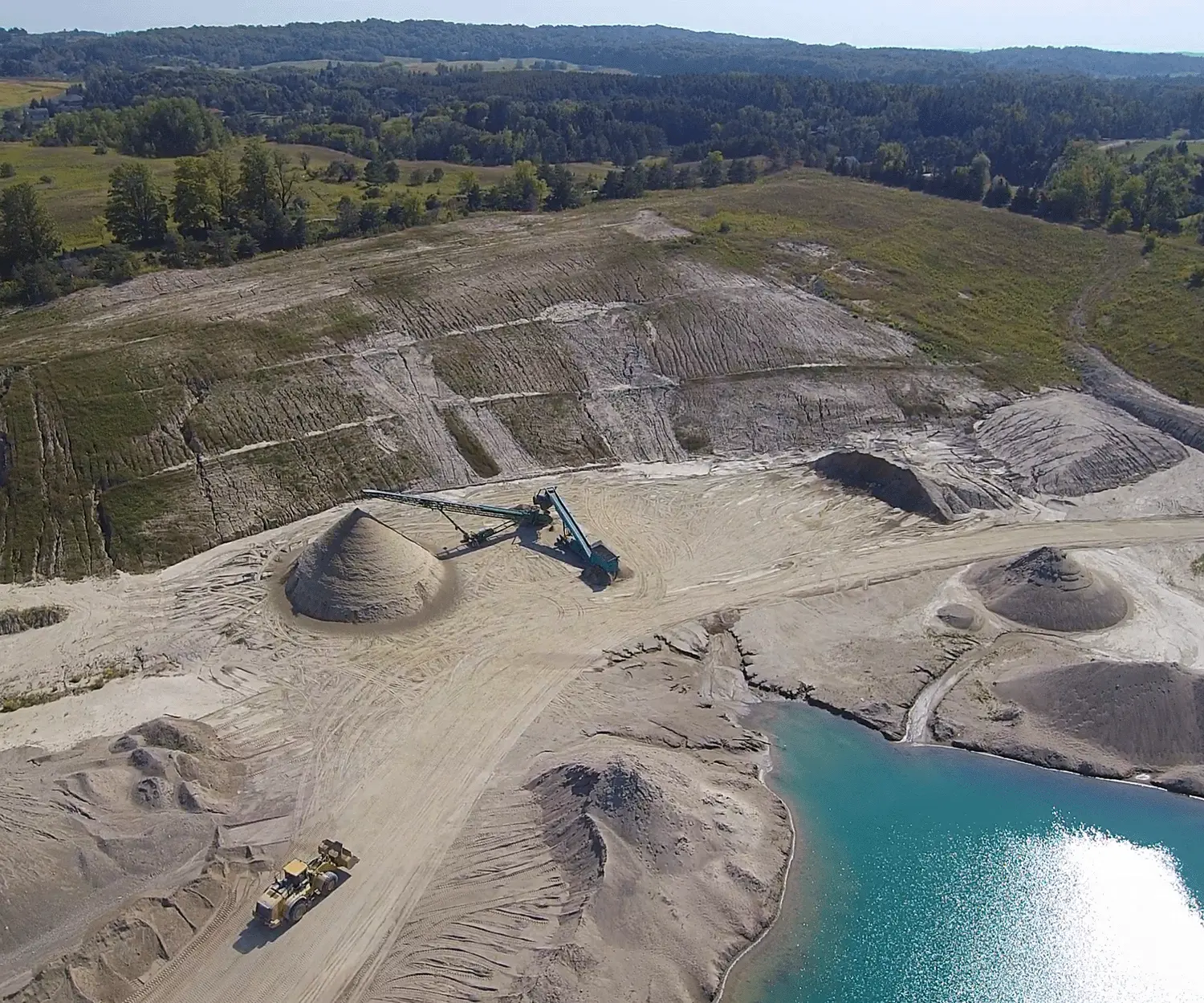 Brock Aggregates Home Page: Tottenham drone shot, the aggregate depot for Ontario.